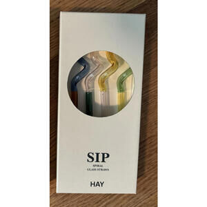 Case of 24 Hay Colorful Glass Spiral Sip Straws Reusable Danish Eco Friendly
